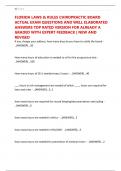 FLORIDA LAWS & RULES CHIROPRACTIC BOARD ACTUAL EXAM QUESTIONS AND WELL ELABORATED ANSWERS TOP RATED VERSION FOR ALREADY A GRADED WITH EXPERT FEEDBACK &vert; NEW AND REVISED