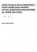 ASWB CLINICAL EXAM QUESTIONS &sol; STUDY GUIDE EXAM NEWEST ACTUAL QUESTIONS AND ANSWERS &lpar;A&plus; GUIDE SOLUTION&rpar;