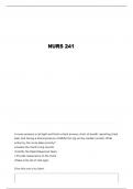 NURS 241 RESP QUESTIONS AND VERIFIED ANSWERS