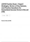 ASWB Practice Exam &sol; Expert Strategies&comma; Review of Key Quizzes&comma; And Practice Questions for Guaranteed Success Terms in this set &lpar;170&rpar;