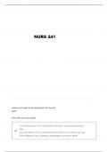 NURS 241 EXAM 3 QUESTIONS AND VERIFIED ANSWERS