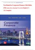 Corporate Finance &lpar;13th Edition&rpar; &vert; Complete Test Bank &ndash; Chapters 1&ndash;21 &vert; Stephen Ross & Randolph Westerfeld  9781260772388
