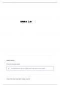 NURS 241 EXAM 1 QUESTIONS AND VERIFIED ANSWERS