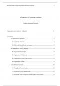   Running head&colon; Organization and Leadership Evaluation                                    