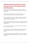 47203W&lowbar;02 Hazardous Materials Technician Final Exam Answers with complete solution 100&percnt; PASS Newest 