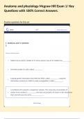 Anatomy and physiology Mcgraw Hill Exam 1&sol; Key Questions with 100&percnt; Correct Answers&period;