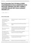 End of Semester Test&colon; US History B 2025 COMPREHENSIVE EXAM QUESTIONS WITH DETAILED VERIFIED AND 100&percnt; CORRECT ANSWERS BRAND NEW EXAM ALREADY GRADED A&plus;&excl;&excl;