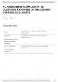 NC Jurisprudence ACTUAL EXAM TEST QUESTIONS & ANSWERS &lpar;A&plus; GRADED 100&percnt; VERIFIED&rpar; 2025 LATEST&excl;&excl;