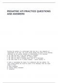 PEDIATRIC ATI PRACTICE QUESTIONS AND ANSWERS