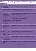 BISC 101 Lab exam questions and answers graded A&plus; passed
