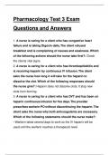 Pharmacology Test 3 Exam Questions and Answers