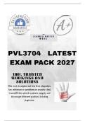 PVL3704  LATESTEXAM PACK 2026&sol;2027  &lbrace;DETAILED QUESTIONS AND ANSWERS &rcub;