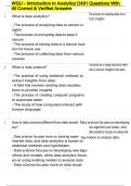 WGU - Introduction to Analytics D491 Questions With All Correct & Verified Answers