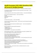 Health Ecosystem D391 WGU Questions With All Correct & Verified Answers