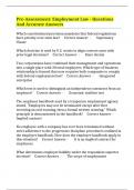Pre-Assessment&colon; Employment Law - Questions And Accurate Answers