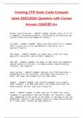 Investing CFEI Study Guide Compete  Latest 2025&sol;2026 Questions with Correct  Answers GRADED A&plus;