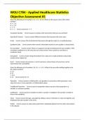 WGU C784 - Applied Healthcare Statistics Objective Assessment &num;1