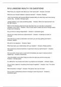 NYU LANGONE HEALTH 100 QUESTIONS