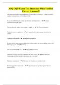 ASQ CQT-Exam Test Questions With Verified Correct Answers&excl;&excl;