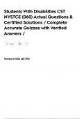 Students With Disabilities CST NYSTCE &lpar;060&rpar; Actual Questions & Certified Solutions &sol; Complete Accurate Quizzes with Verified Answers &sol;