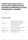NYSTCE Multi-Subject CST ELA &sol; ACTUAL EXAM QUESTIONS AND ANSWERS&sol;COMPREHENSIVE STUDY GUIDE&sol;GRADE A&plus; ASSURED