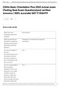 OSHA Basic Orientation Plus 2025 Actual exam &lpar;Testing Real Exam Questions&rpar;and verified Answers &lpar; 100&percnt; accurate&rpar; GET IT RIGHT&excl;&excl;