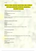 MEDCA FINAL REVIEW QUESTIONS AND CORRECT DETAILED ANSWERS &lpar;VERIFIED ANSWERS&rpar; &vert; ASSURED SUCCESS