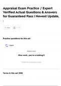Appraisal Exam Practice &sol; Expert Verified Actual Questions & Answers for Guaranteed Pass &vert; Newest Update&comma; &period;