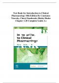 Test Bank for Introduction to Clinical Pharmacology 10th Edition By Constance Visovsky&comma; Cheryl Zambroski&comma; Shirley Hosler Chapter 1-20 Complete Guide A&plus;