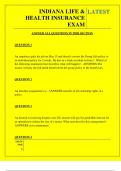  INDIANA LIFE & HEALTH INSURANCE EXAM QUESTIONS AND ANSWERS 2025