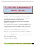 HFA Unit Test 2025 Questions and Answers 100&percnt; Pass