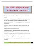 HFA Bundled Exams 2025 Questions and Answers 100&percnt; Pass Guaranteed 