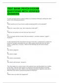 TEST BANK PSYCH 8 EXAM QUESTIONS WITH VERIFIED ANSWERS