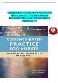 Evidence-Based Practice for Nurses&colon; Appraisal and Application of Research&comma; 5th Edition TEST BANK by Schmidt&comma; Brown&comma; Verified Chapters 1 - 19&comma; Complete Newest Version