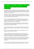 UNIT VI MENTAL HEALTH TEST BANK-  EXAM QUESTIONS AND ANSWERS 2025&sol;2026