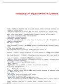 NUR1023C EXAM 1 QUESTIONS WITH ACCURATE ANSWERS