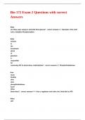 Bio 172 Exam 2 Questions with correct Answers