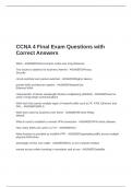 CCNA 4 Final Exam Questions with Correct Answers