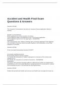 Accident and Health Final Exam Questions & Answers