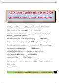 ALD Laser Certification Exam 2025 Questions and Answers 100&percnt; Pass