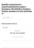 BioS255 comprehensive exam&sol;Comprehensive guide &sol; Questions with Definitive Solutions Practice questions for this set&sol;Grade A&plus;