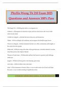 Phyllis Wong Th 210 Exam 2025 Questions and Answers 100&percnt; Pass