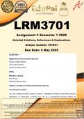 LRM3701 Assignment 3 &lpar;COMPLETE GUIDELINE&rpar; Semester 1 2025 &lpar;151851&rpar; - DUE 5 May 2025