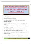 Praxis 5047 Middle school english&comma; Praxis 5047 Exam 2025 Questions and Answers 100&percnt; Pass