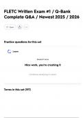 FLETC Written Exam &num;1 &sol; Q-Bank Complete Q&A &sol; Newest 2025 &sol; 2026