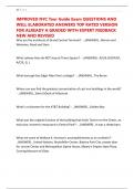 IMPROVED NYC Tour Guide Exam QUESTIONS AND WELL ELABORATED ANSWERS TOP RATED VERSION FOR ALREADY A GRADED WITH EXPERT FEEDBACK NEW AND REVISED