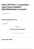 FLETC UPTP Test 1 &sol; Actual Q&A &sol; Latest Version Updated 2025&sol;2026&sol;Grade A&plus; Assured