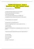 ECON 2110 Clemson - Exam 3 Questions with 100&percnt; Verified Correct Answers