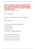 TRAFFIC SUPERVISOR EXAM ALL QUESTIONS AND WELL ELABORATED ANSWERS TOP RATED VERSION FOR ALREADY A GRADED WITH EXPERT FEEDBACK &vert; NEW AND REVISED