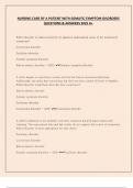 NURSING CARE OF A PATIENT WITH SOMATIC SYMPTOM DISORDERS  QUESTIONS & ANSWERS 2025 A&plus;